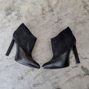 Jimmy Choo Black Suede and Leather Heels